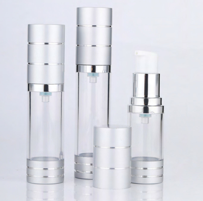 Kemasan Kosmetik Lotion Plastik Bulat Cream Botol Airless Kosmetik dengan Pompa