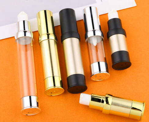 Botol Pompa Plastik Tanpa Udara 10ml 15ml 20ml 30ml PP dengan Pompa Lotion Snap