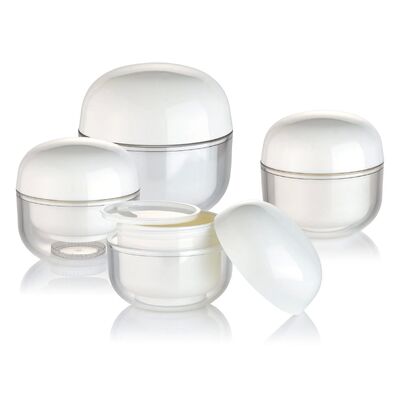 OEM Putih PP 30g Krim Kosmetik Botol Bulat dengan Tutup untuk Kosmetik