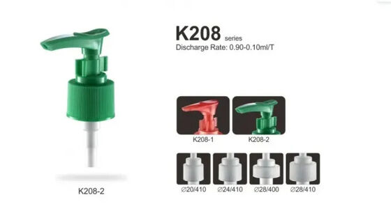 24/410 Green Custom PP Material Lotion Dispenser Pump dengan Clip Lock untuk Sabun Cair Skin Care Lotion K208