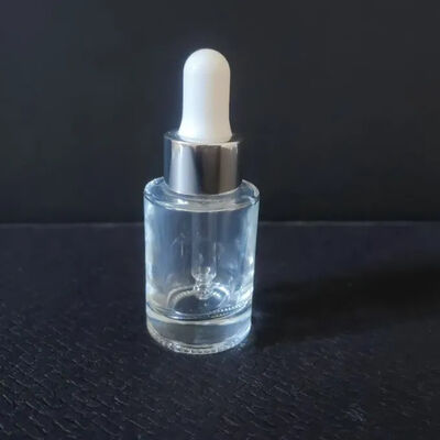 Botol Penetes Kaca Serum Cair Murni Bening Hitam Bulat untuk Perawatan Kulit 5Ml 10Ml 15Ml 20Ml 30Ml 50Ml 100Ml