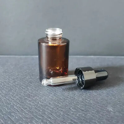 Best-Selling Transparan 30ml 1oz Empty Hair Oil Packaging Custom Frosted Cosmetic Serum Dropper Botol Kaca dengan Pipette