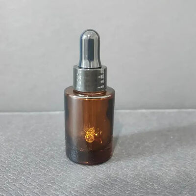 10 15 20 30 50ml Botol Dropper Kaca Bening dengan Elektrochemical Aluminium Gold Rose Ring untuk Kosmetik