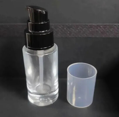 Paket Makeup Skin Care Lotion Botol Silinder Bulat Kaca Pompa Botol untuk Skincare