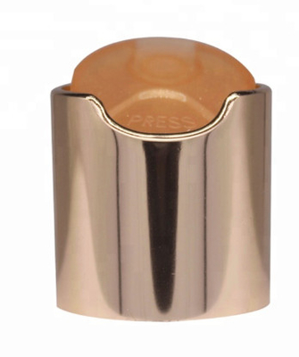 Kosmetik Aluminium Gold Disc Top, K901-5 Tutup Botol Flip Top Nonspill