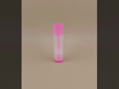 Kemasan Lip Balm Halus Bening Kecil dengan Tutup Merah Muda untuk Lipstik