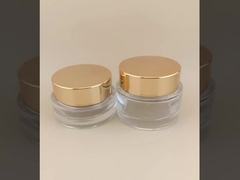 Botol Krim Kaca Jelas dengan Tutup Sekrup Emas untuk Lotion Wanita