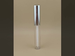 Desain yang halus Kemasan Lip Balm yang Jelas dengan Tutup Perak untuk Lipstick