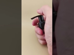 Pompa Losion Hitam Mengkilap Kunci Kiri-Kanan Bergaris K201-9 untuk Botol Perawatan Kulit