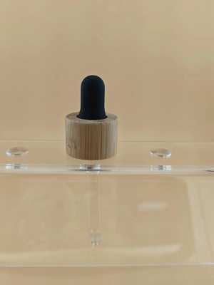 18 20 PP Tube Kaca Karet Hitam Bamboo Cover Dropper untuk botol minyak esensial