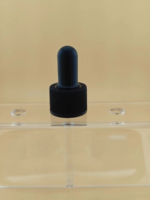 18 20 PP Tube Kaca Karet Hitam Bamboo Cover Dropper untuk botol minyak esensial