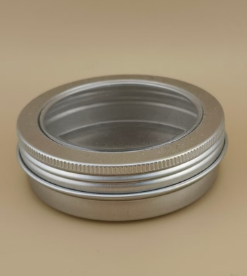 Kasus Aluminium Perak Besar dengan Tutup Sekrup Jelas untuk Kosmetik