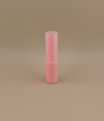 Kemasan Lip Balm Kecil Berwarna Merah Muda dengan Tutup Matte Halus Bening untuk Lipstik