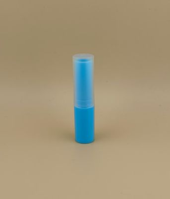 Kemasan Lip Balm Kecil Biru dengan Tutup Bergaris Bening untuk Lipstik