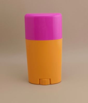 Orange Big Smooth Lip Balm Packaging dengan Tutup Pink 0802 untuk Lipstick