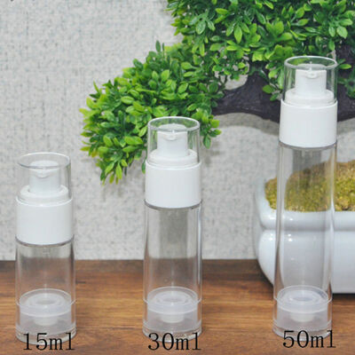 Silinder 10ml 15ml 20ml 30m Botol Pompa Pengap Plastik PP Perak dengan Botol Pompa Lotion Populer