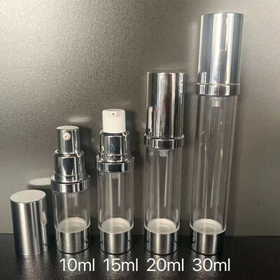 30ml PP Plastik Bulat Silinder Airless Botol Clear Cap PP Airless Pump Skincare