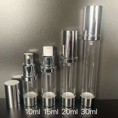 30ml PP Plastik Bulat Silinder Airless Botol Clear Cap PP Airless Pump Skincare
