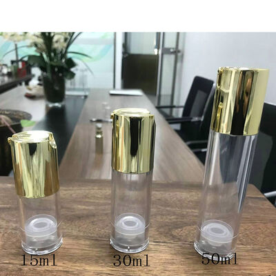 Airless Lotion Pump Bottle Serum No DIP Dispenser Tabung Transparan Kemasan Kosmetik Isi ulang