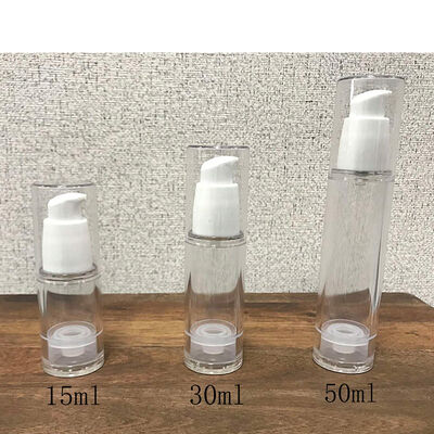 Airless Lotion Pump Bottle Serum No DIP Dispenser Tabung Transparan Kemasan Kosmetik Isi ulang