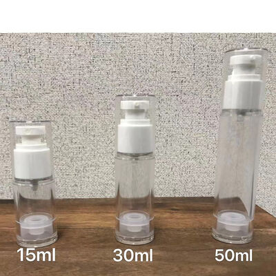 Botol Airless PP Putih Mini Sampel Botol Pompa Airless 30ml untuk Lotion Cream