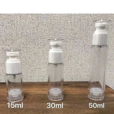 Botol Airless PP Putih Mini Sampel Botol Pompa Airless 30ml untuk Lotion Cream