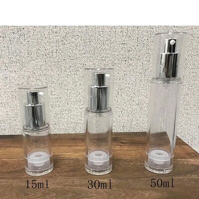 Airless Lotion Pump Bottle Serum No DIP Dispenser Tabung Transparan Kemasan Kosmetik Isi ulang