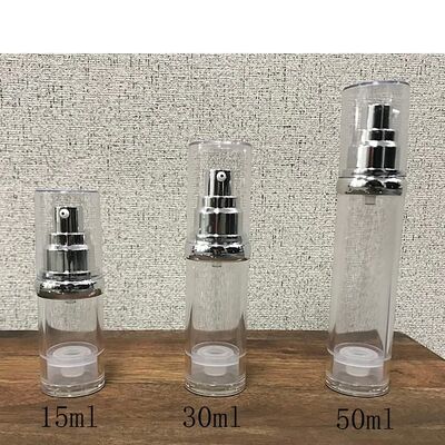 Airless Lotion Pump Bottle Serum No DIP Dispenser Tabung Transparan Kemasan Kosmetik Isi ulang