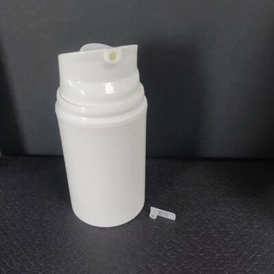 Botol lotion plastik ABS vakum transparan 30 ml kosong dengan tutup pompa tanpa udara putih