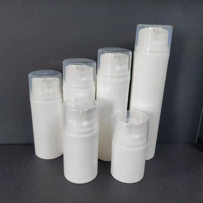 Botol lotion plastik ABS vakum transparan 30 ml kosong dengan tutup pompa tanpa udara putih