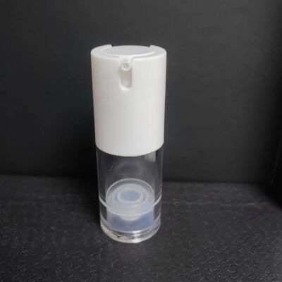 Luxury Refillable 30ml Kosmetik Putih Plastik Vacuum Kosmetik Serum Lotion Botol Tanpa Udara Dengan Pompa Semprot