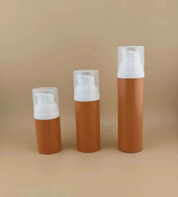 Desain Baru Botol Plastik Portable Brown Airless dan kenyamanan perjalanan dengan penutup yang jelas