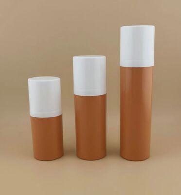 Desain Baru Botol Plastik Portable Brown Tanpa Udara dan Kenyamanan Perjalanan dengan Penutup Putih 1A