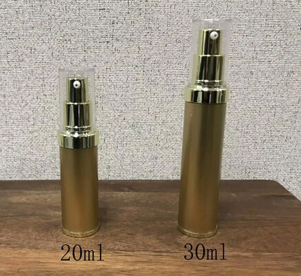 Botol Pompa Plastik Tanpa Udara Perak Silinderik PP dengan Botol Pompa Lotion Populer 5ml 15ml 20ml 30ml