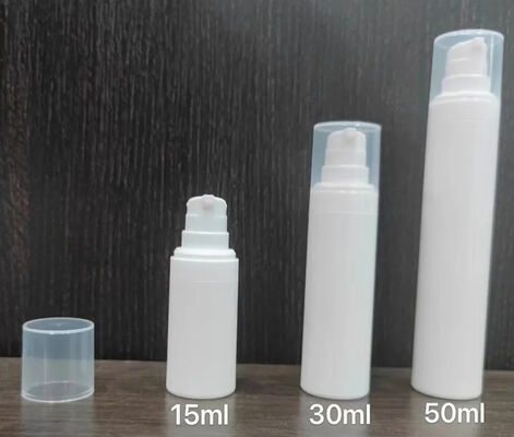 Botol Pompa Plastik Tanpa Udara Perak Silinderik PP dengan Botol Pompa Lotion Populer 5ml 15ml 20ml 30ml