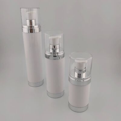 15ml 30ml 50ml AS bulat transparan botol airless hitam kustom serum lotion botol pompa airless