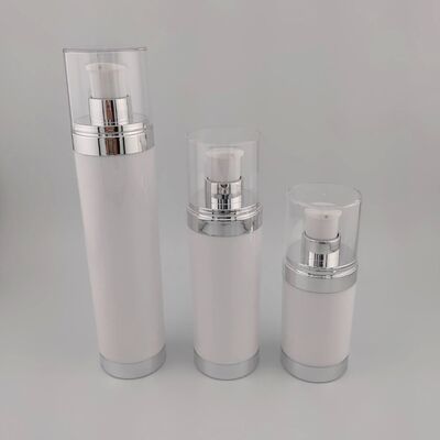 15ml 30ml 50ml AS bulat transparan botol airless hitam kustom serum lotion botol pompa airless