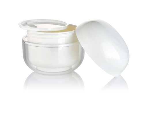OEM Putih PP 30g Krim Kosmetik Botol Bulat dengan Tutup untuk Kosmetik
