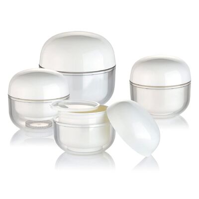 OEM Putih PP 30g Krim Kosmetik Botol Bulat dengan Tutup untuk Kosmetik