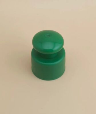 Tutup Plastik Hijau Halus dengan Tombol untuk Botol Kosmetik