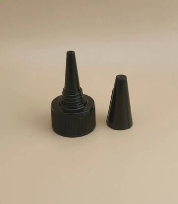 Kap Sekrup Jelly Ribbed Plastik Hitam untuk Botol Cat
