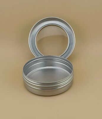 Kasus Aluminium Perak Besar dengan Tutup Sekrup Jelas untuk Kosmetik