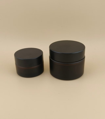 Desain Bagus Stoples Krim Kaca Hitam Dengan Tutup Ulir Untuk Losion
