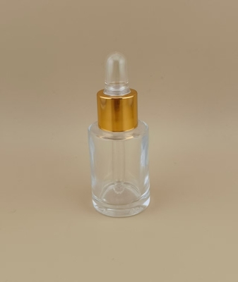 Dispenser lotion botol dropper yang disesuaikan Pompa untuk esensi wajah dengan tutup sekrup kuning dan ukuran kecil