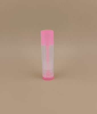 Kemasan Lip Balm Halus Bening Kecil dengan Tutup Merah Muda untuk Lipstik