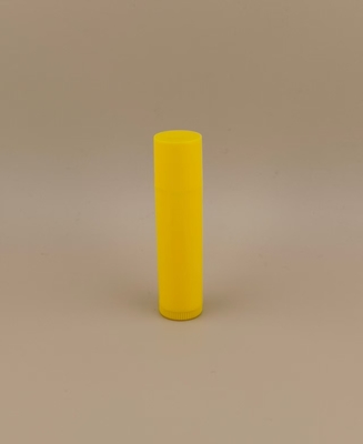 Plastik Lipstick Kemasan Lip Balm Kuning halus kecil dengan tutup merah muda