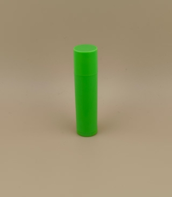 Kemasan Lip Balm Hijau halus kecil dengan tutup merah muda untuk lipstik
