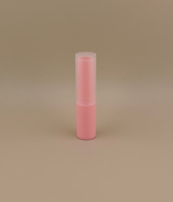 Kemasan Lip Balm Pink Kecil dengan Tutup Ribbed Jelas untuk Lipstick