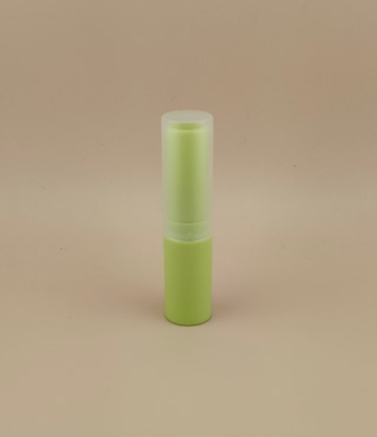 Kemasan Lip Balm Kecil Hijau dengan Tutup Ribbed Jelas untuk Lipstick