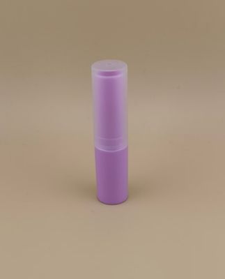 Kemasan Lip Balm Kecil Ungu dengan Tutup Ribbed Jelas untuk Lipstick
